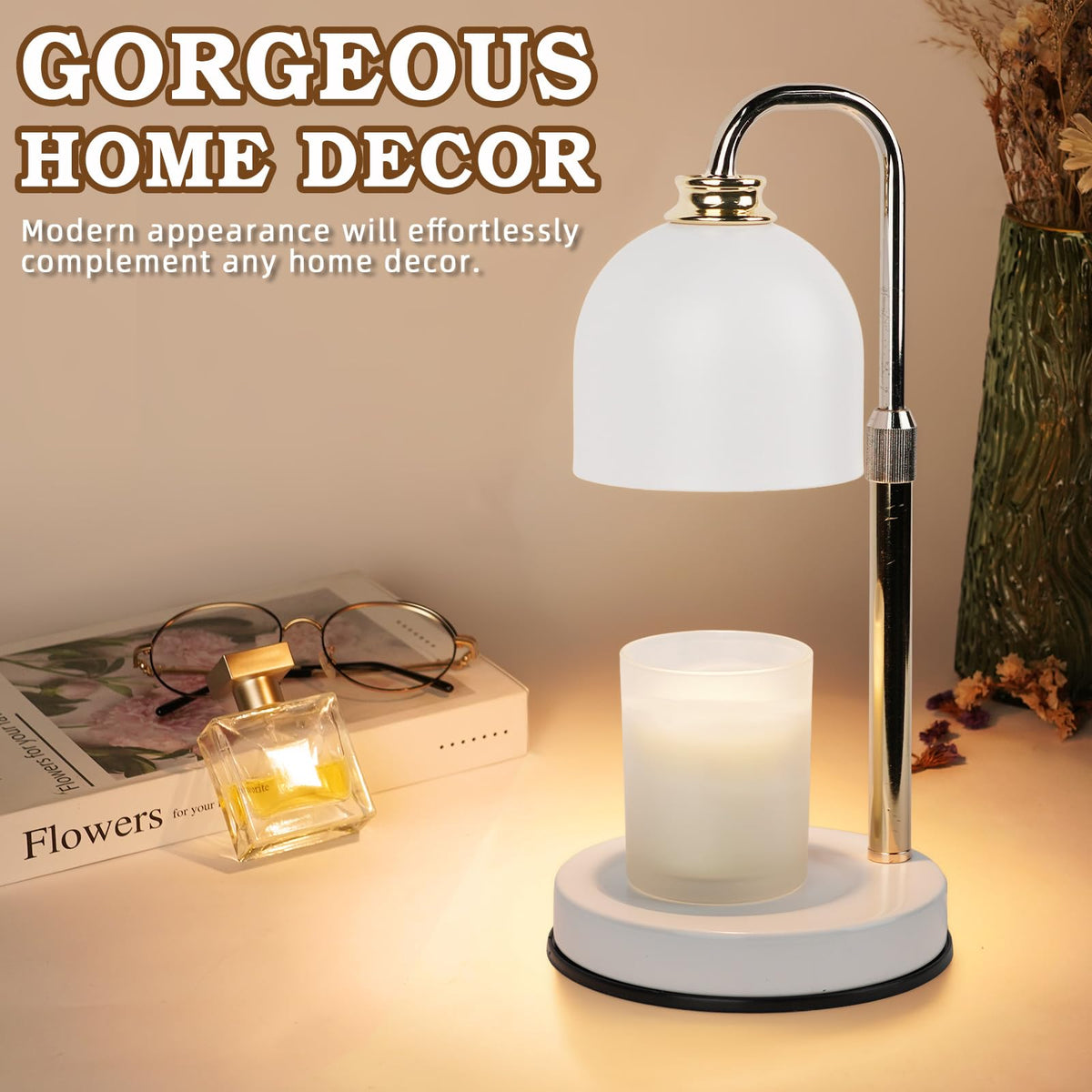 Candle Warmer Lamp with Timer Dimmable White J251