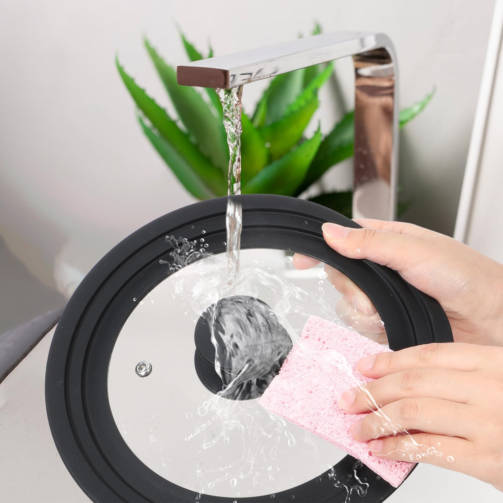 3 Pc Tempered Glass Pot Lids with Silicone Rim C221800