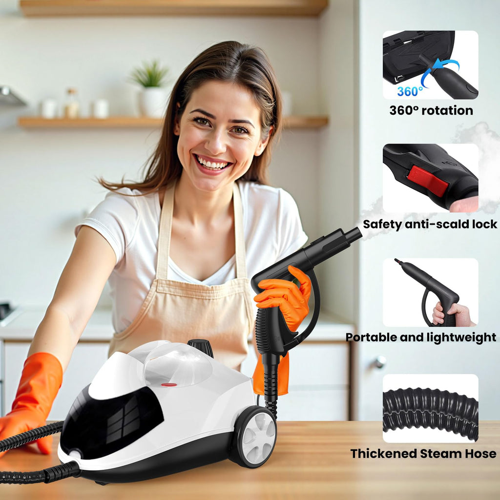 1.5L 6-in-1 Steam Cleaner with 8 Accessories O528760