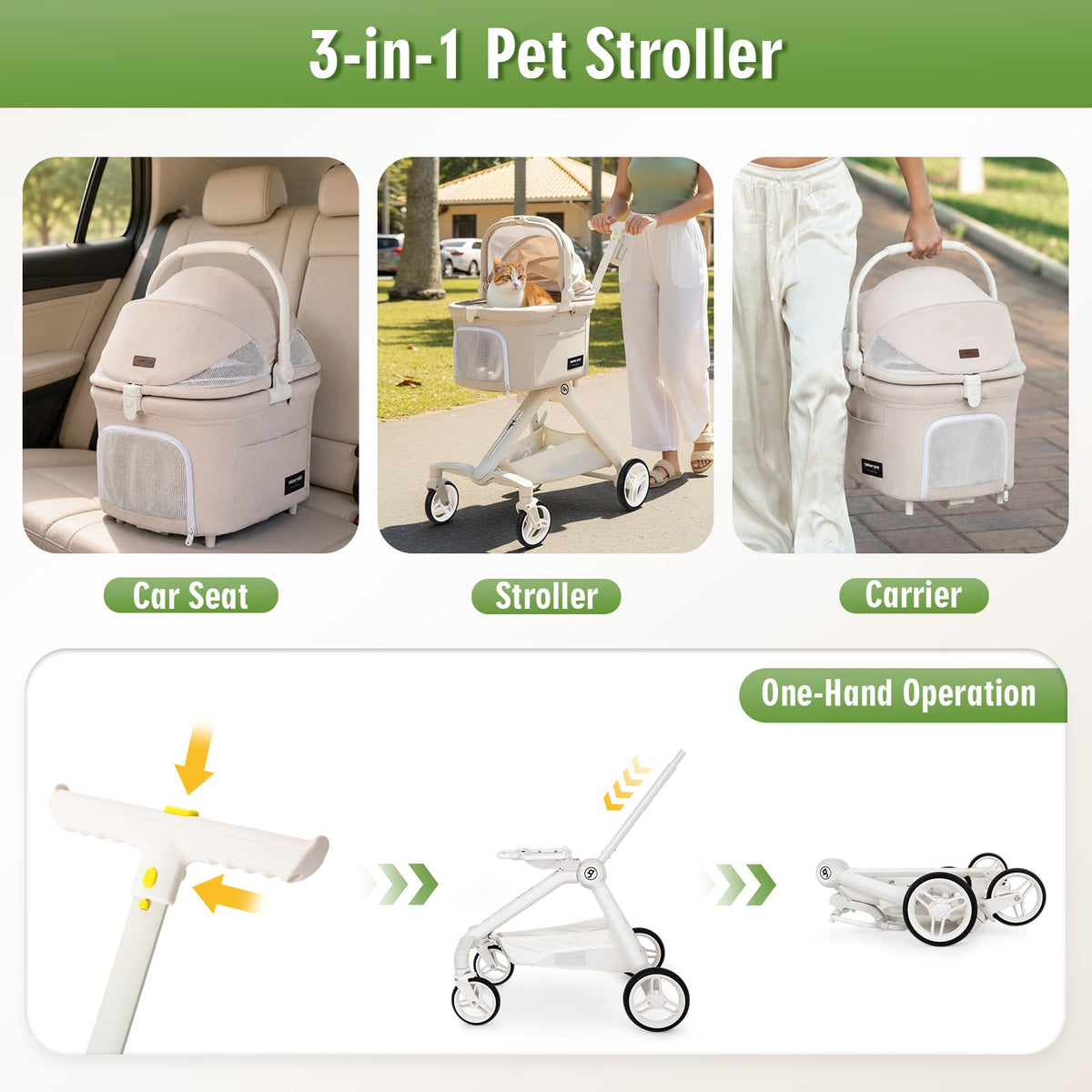Pet Stroller for Small Dog & Cats R3764
