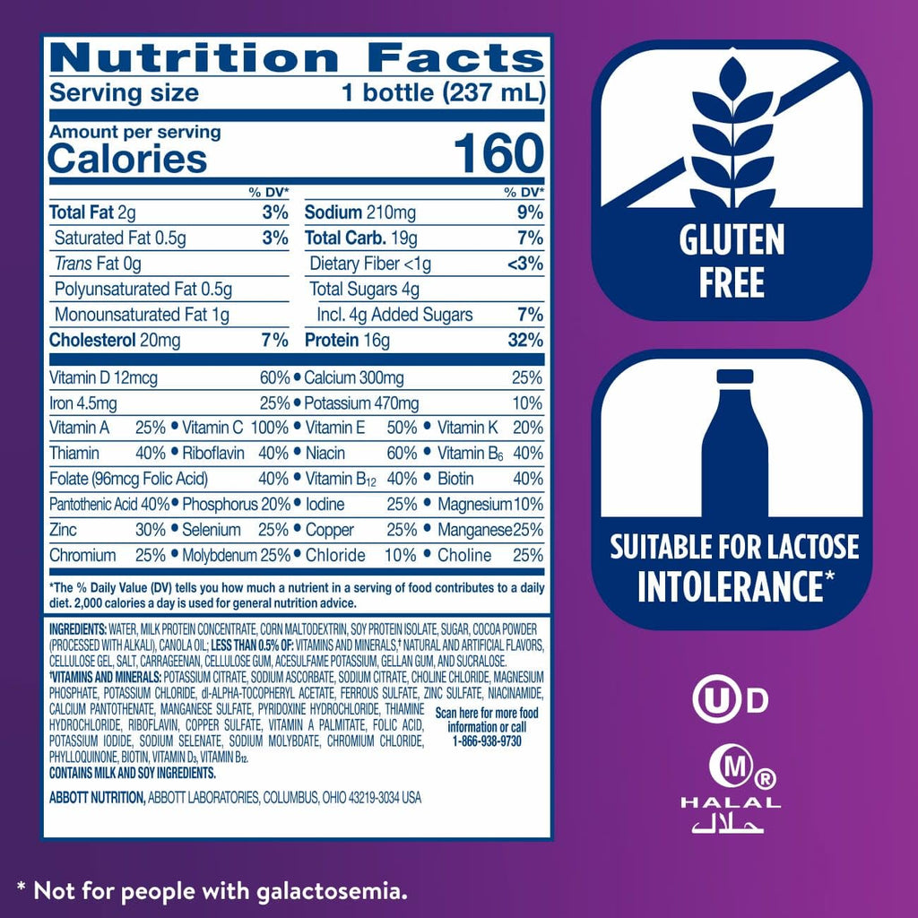 High Protein Milk Chocolate Nutrition Shake 16g Protein 24 Pack G51564