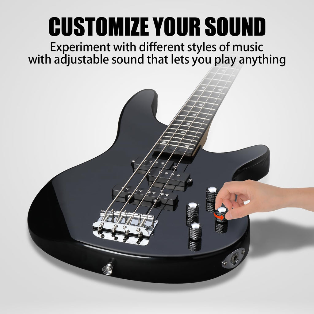 Electric Bass Guitar 4 String Kit Black K51158