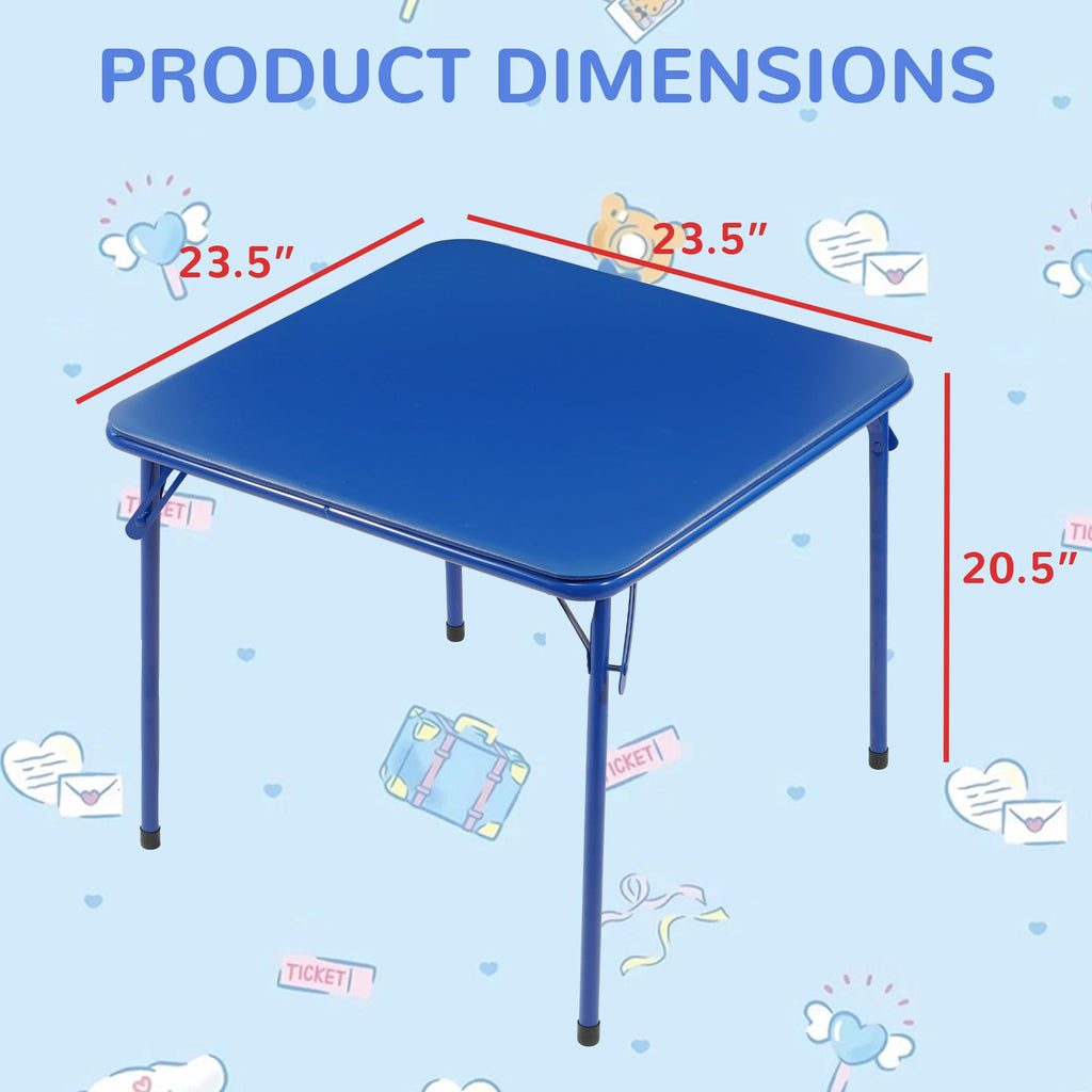 Kids Folding Square Table with Vinyl Padded Top, Blue J717478