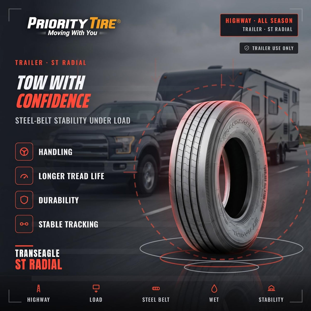 All Season 14 Ply All Steel Tire H319544