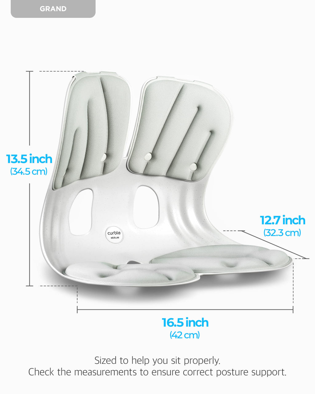 Extra Wide Ergonomic Seat Support Grey Z552092