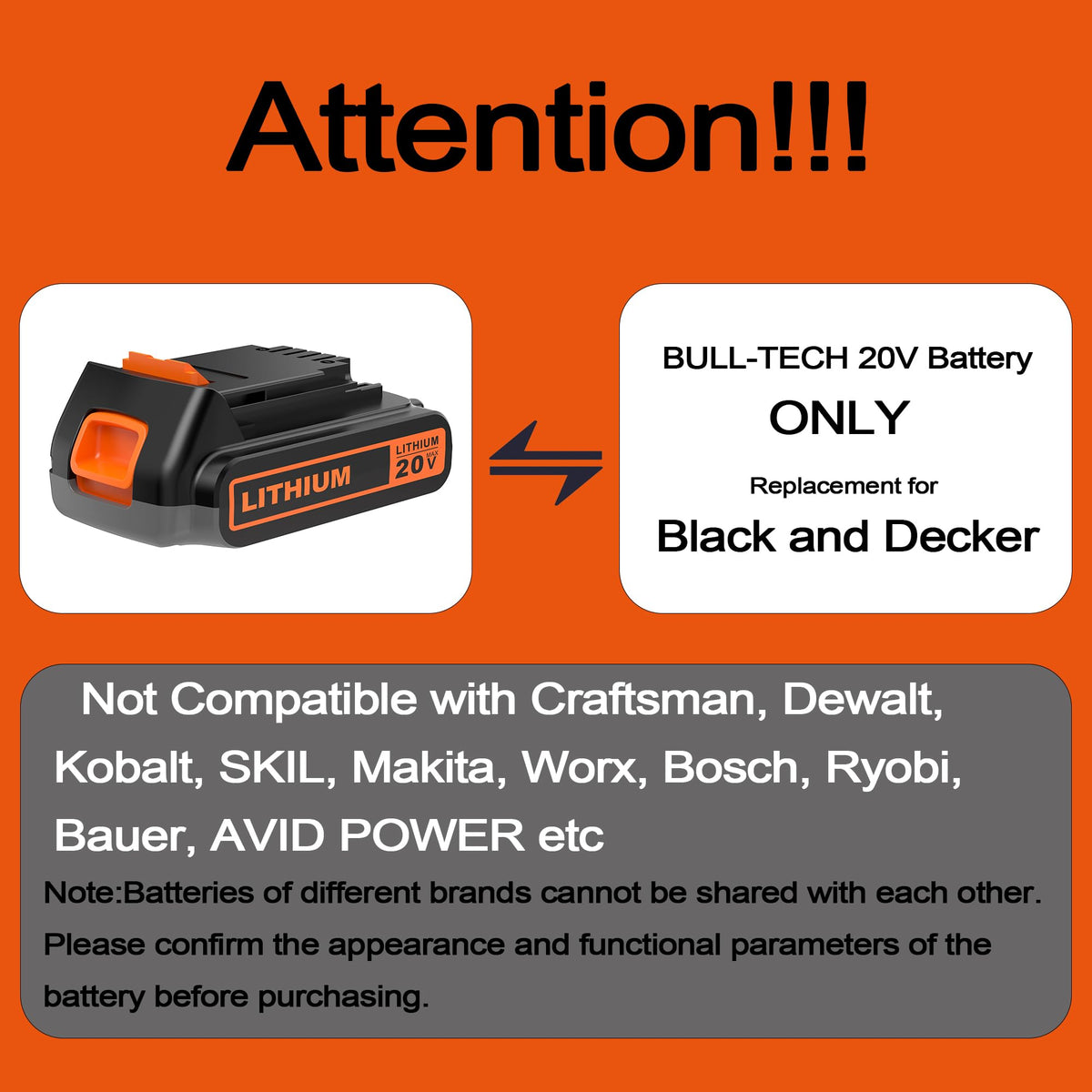 20 Volt MAX 2.0Ah Replacement Battery X50582