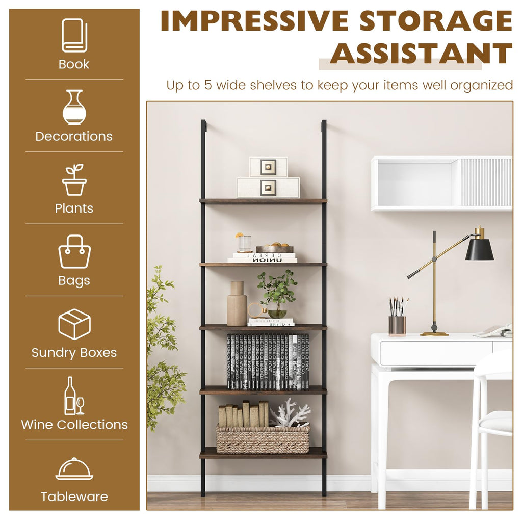 5-Tier Wall Mounted Bookshelf I8045