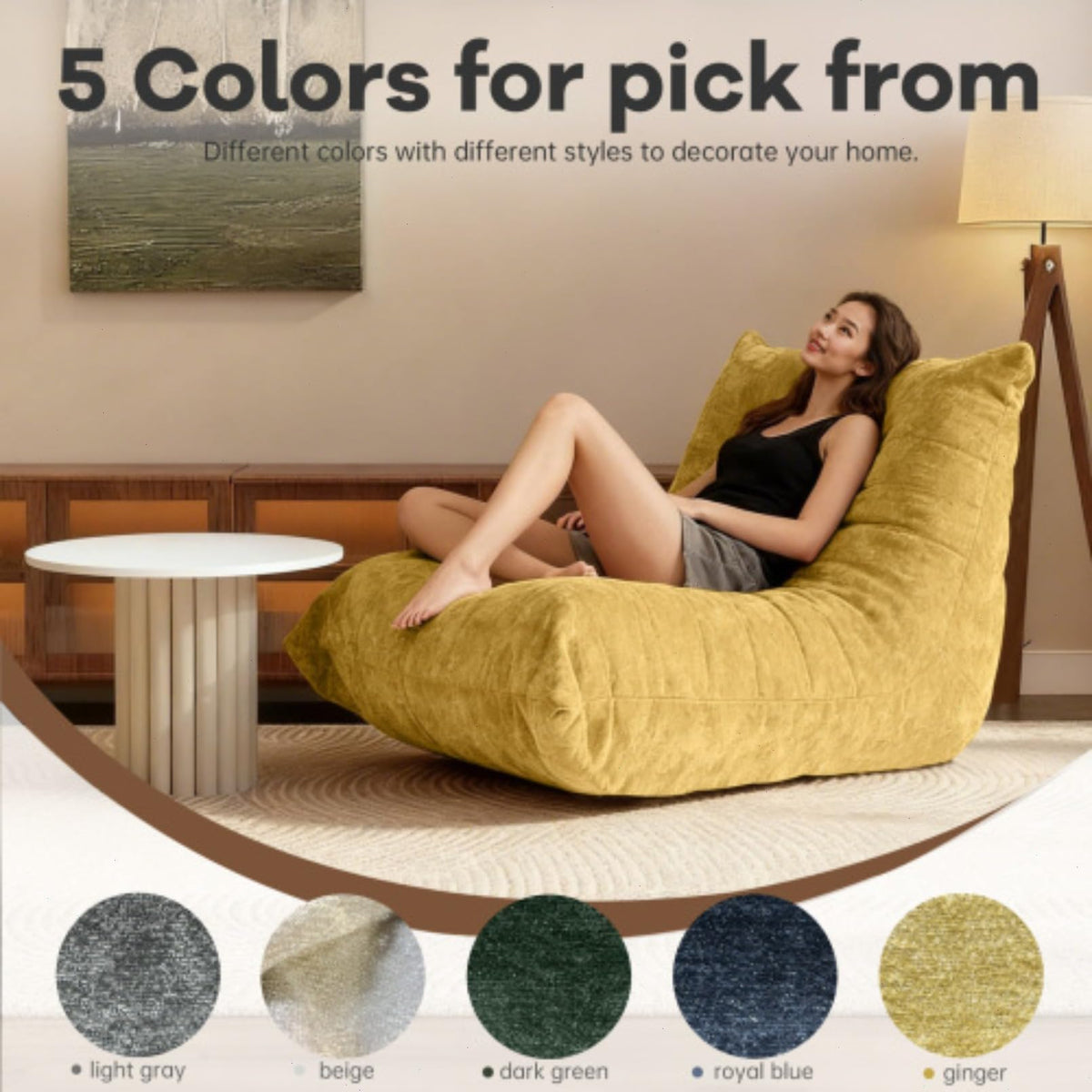 Memory Foam Flannelette Bean Bag Chair L56399