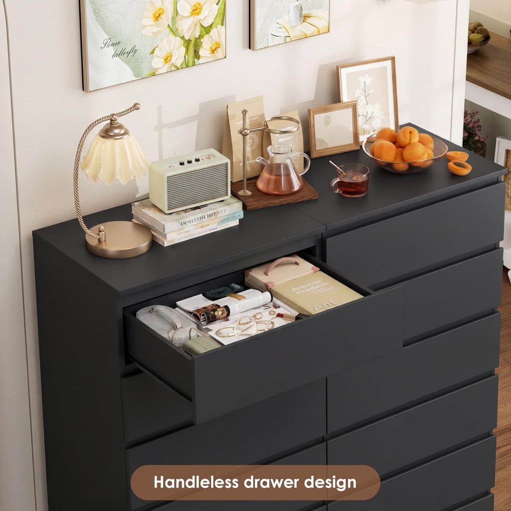Black 6 Drawer Dresser B32781