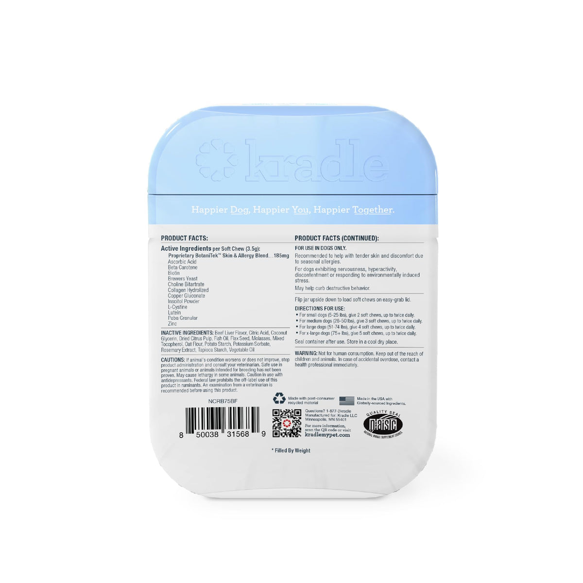 Skin Recovery Chews for Dogs, 75 ct F6889