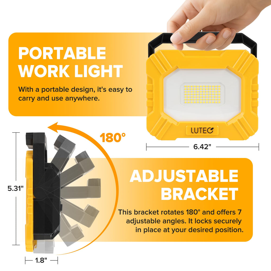 3500LM Rechargeable Magnetic LED Work Light with Stand E304027