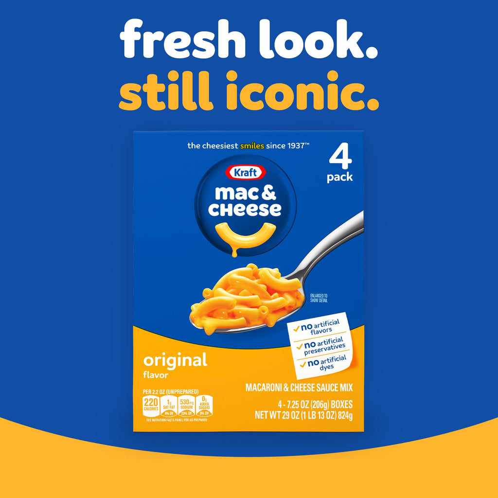 Kraft Mac and Cheese, 4 Boxes, Original Flavor, 7.25 oz O616