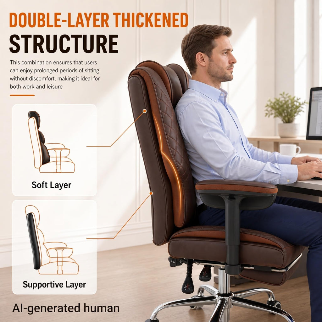 Big and Tall High Back Executive Office Chair with Foot Rest I794867