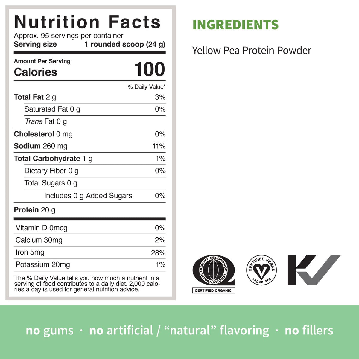 Organic Pea Protein Powder, Unflavored, 5 Pound Z9520