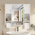 Large White Wall Mounted Bathroom Cabinet with Mirror D734089