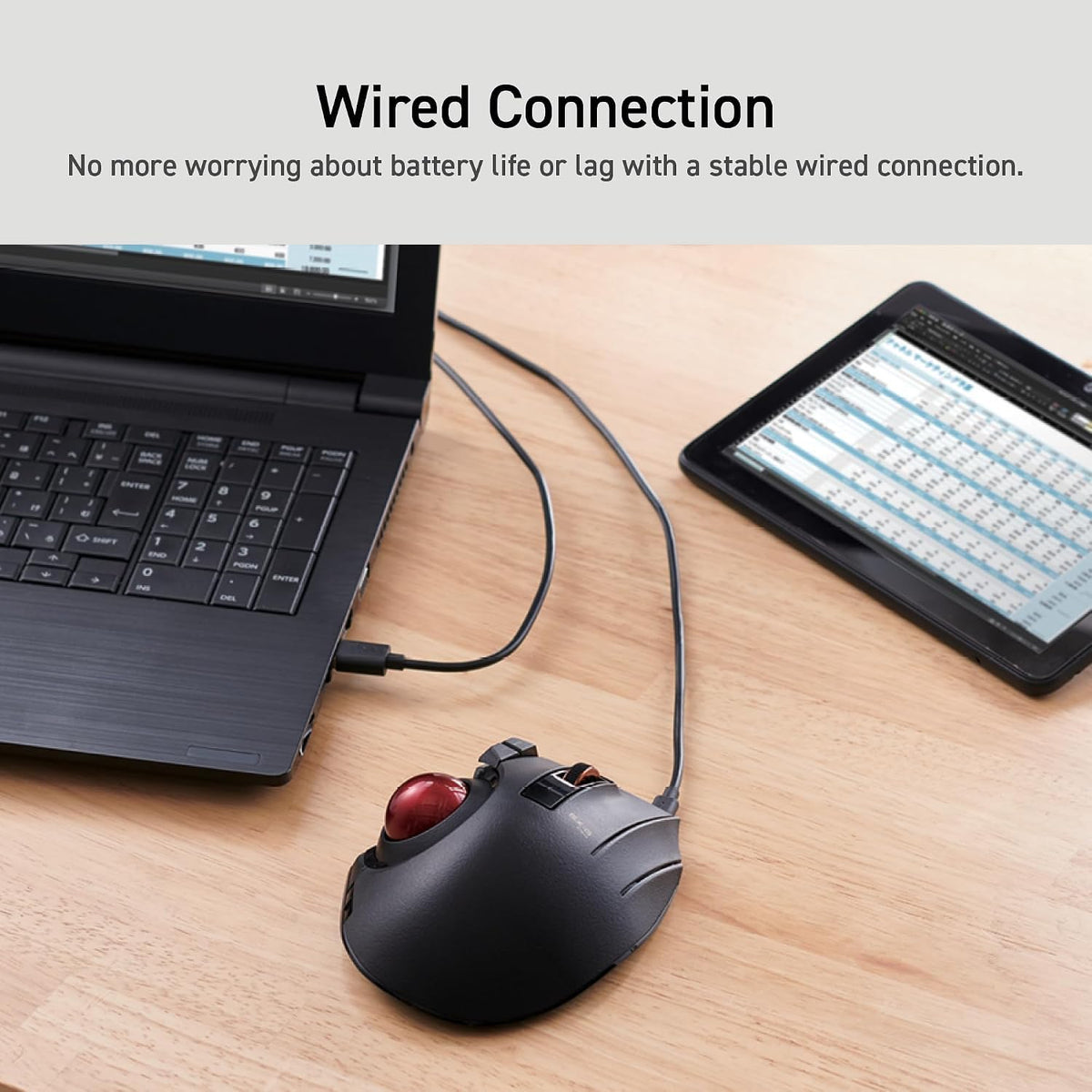 Wireless Ergonomic Thumb Control Trackball Mouse A33270