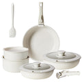 12 Pc Nonstick Milky White Cookware Set X5498