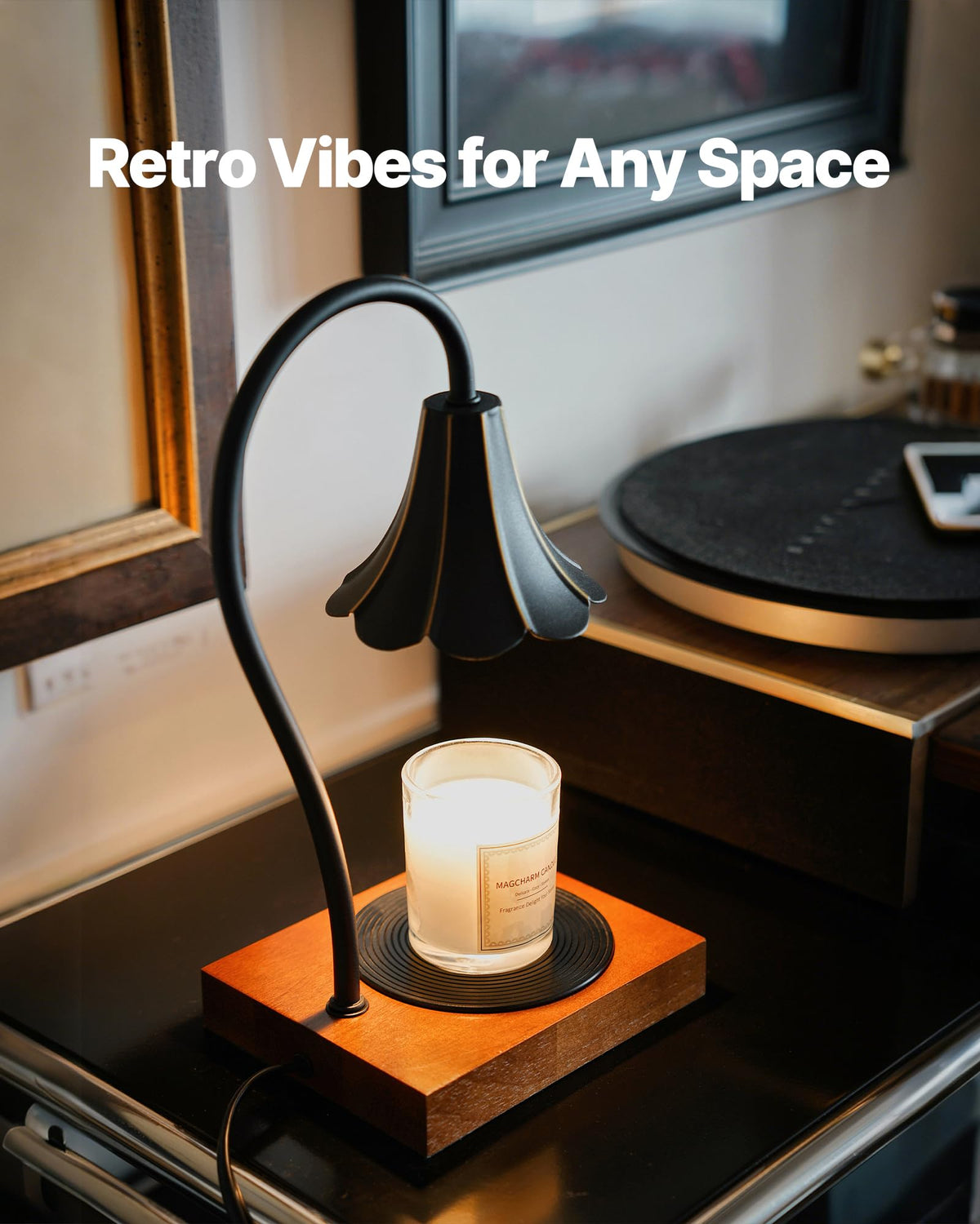 Black Candle Warmer Lamp with Timer & Stepless Dimmable R673884