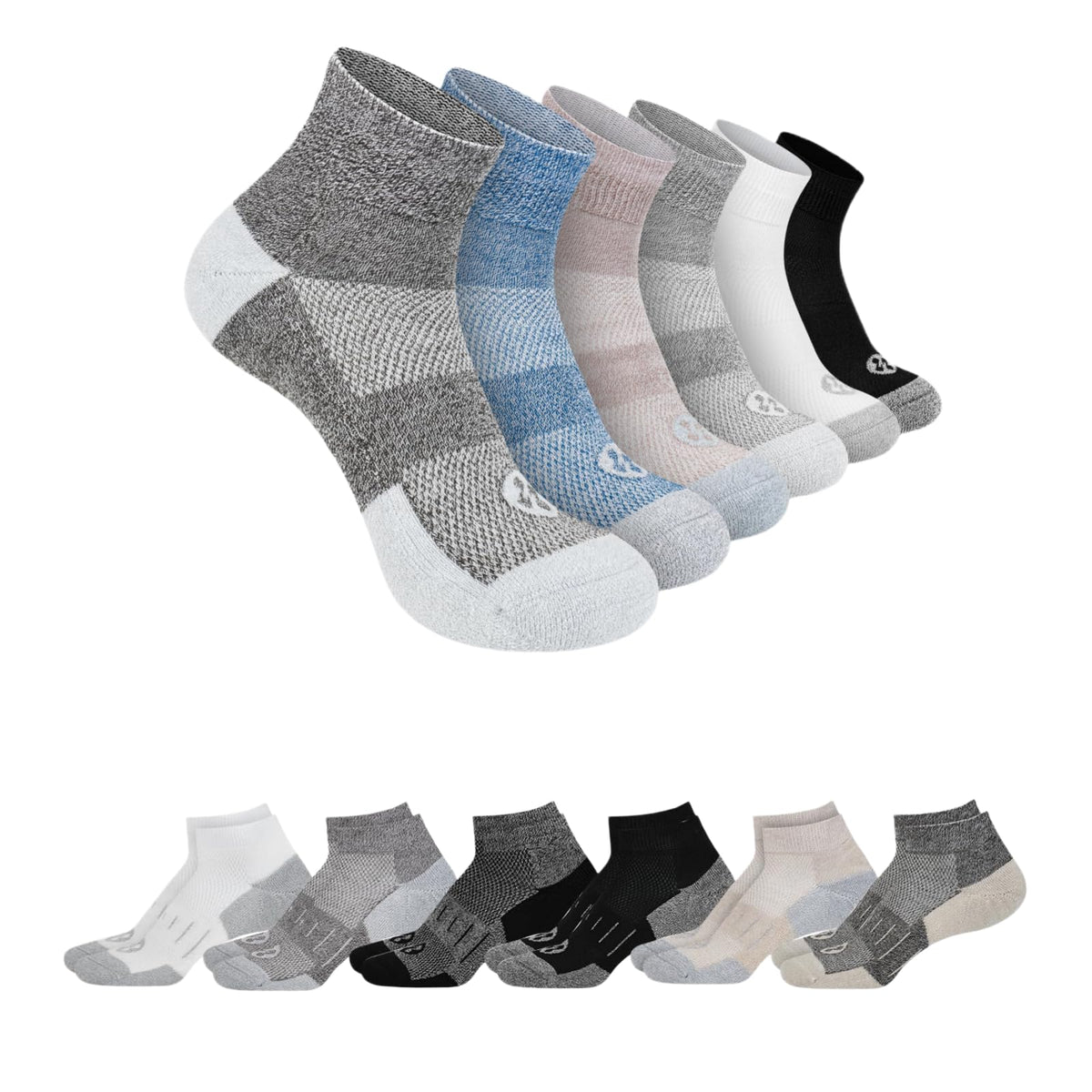 6 Pairs Ankle & 6 Pairs Low Cut Diabetic Socks Size 9-12/10-13/13-15 I303050