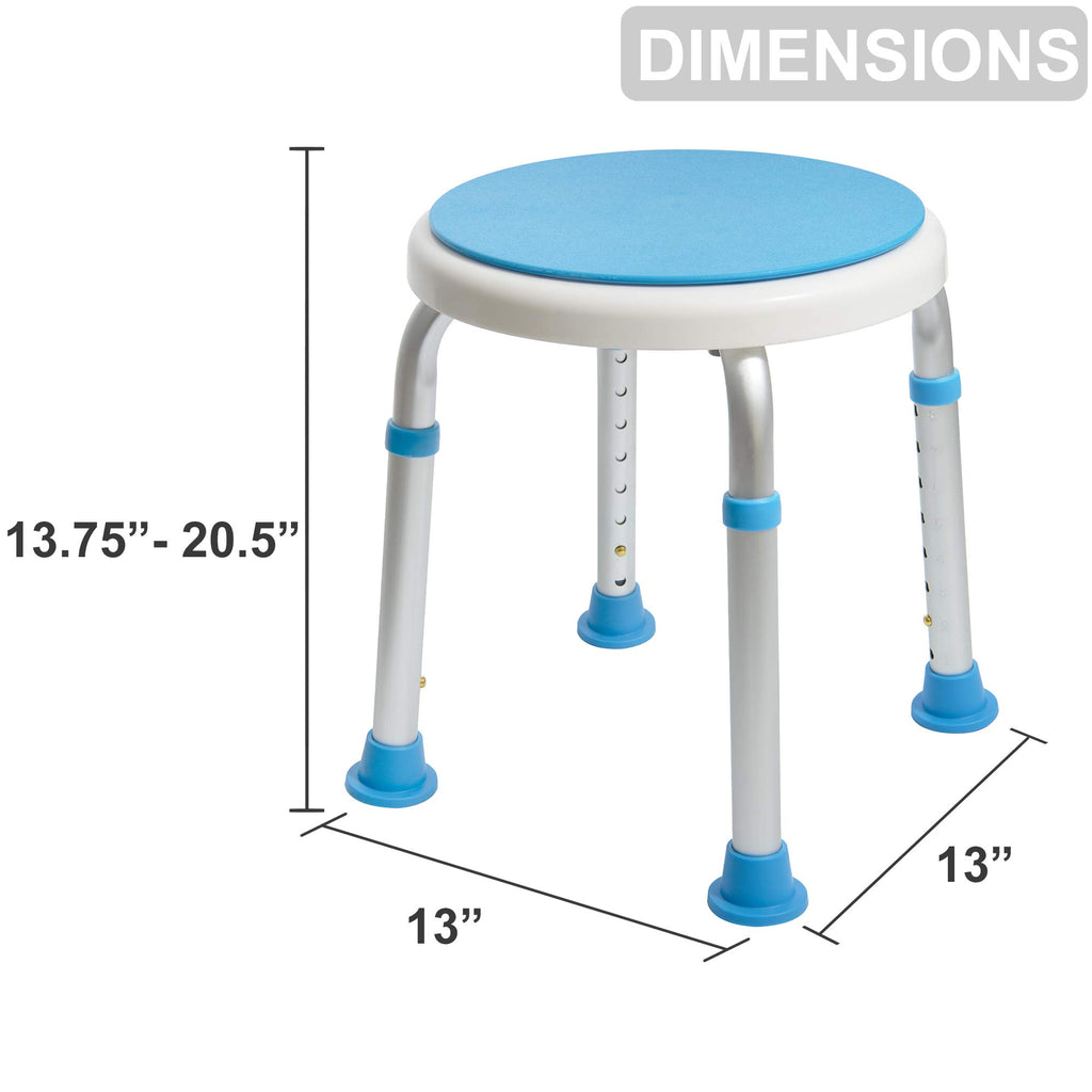 Adjustable Swivel Shower Stool Bench with Anti-Slip Rubber Tips N23092