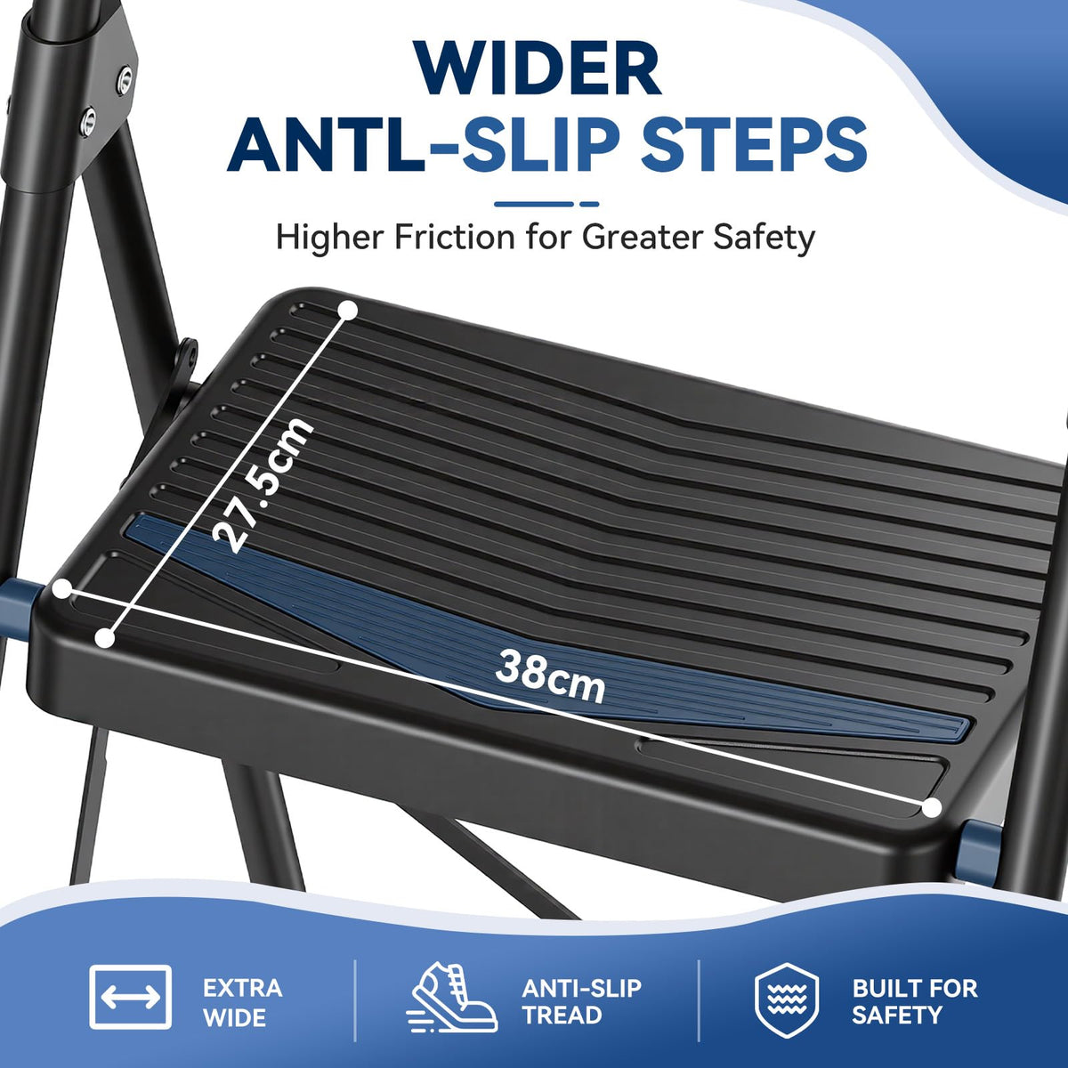Lightweight Folding 3 Step Stool L924