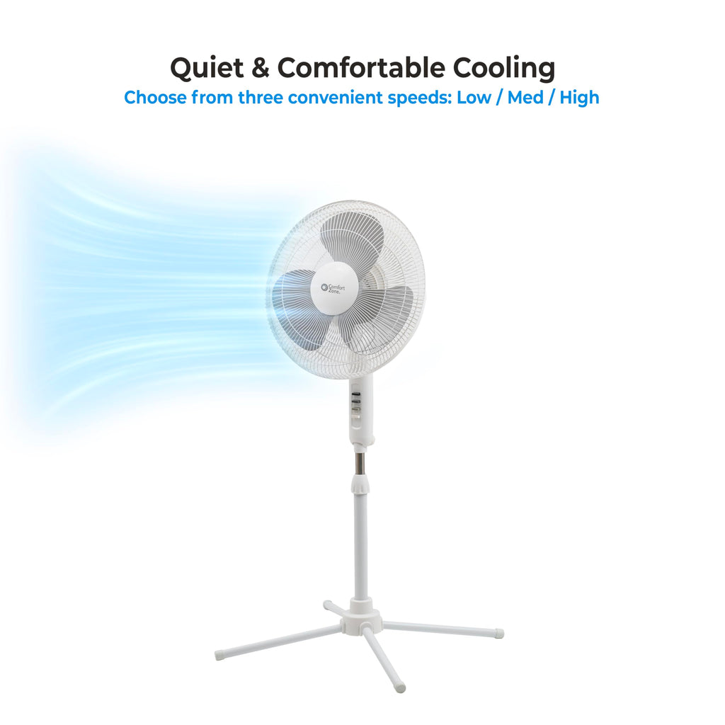 16 inch 3 Speed Oscillating Pedestal Fan White F14443