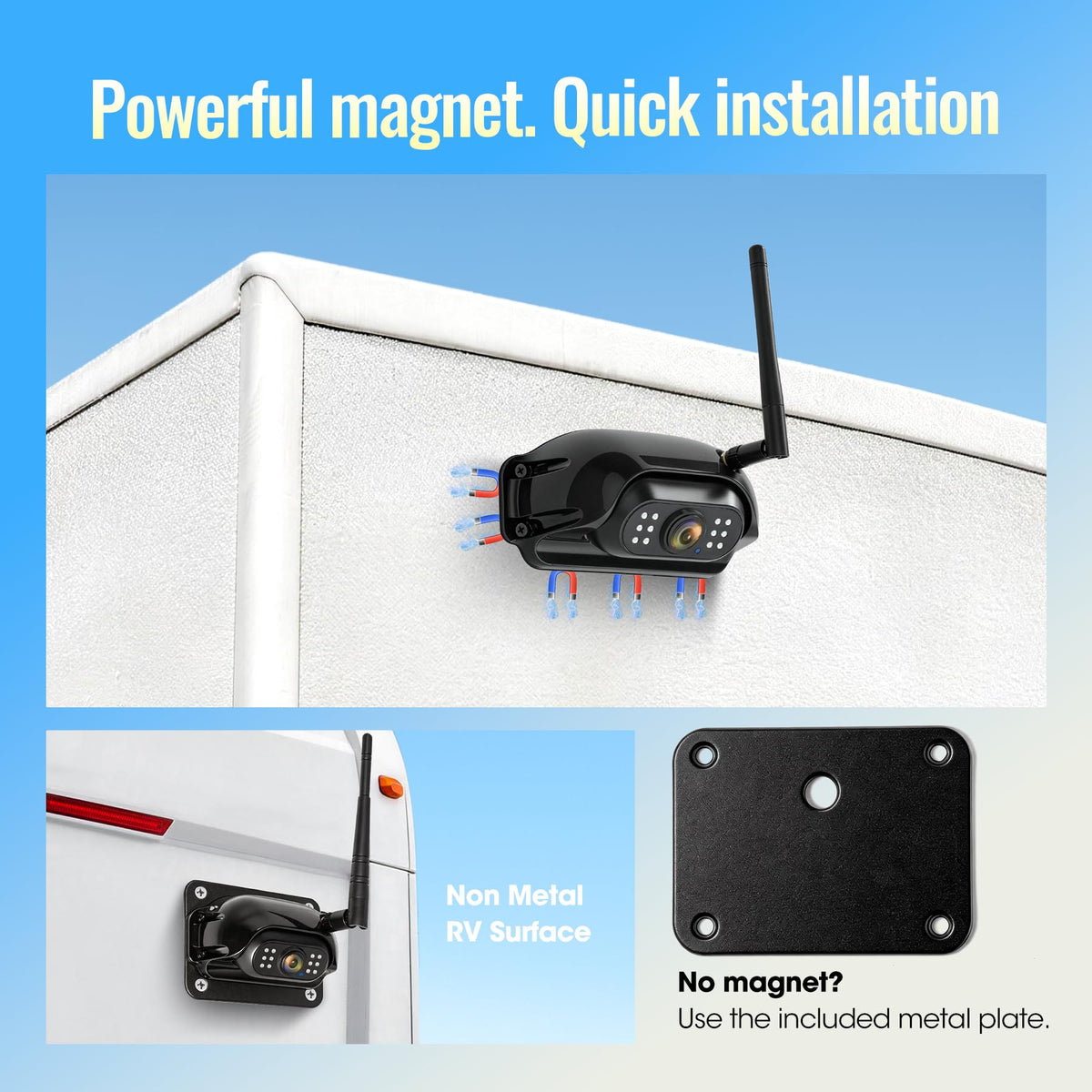 7" Wireless Backup Camera System with DVR Split Screen Monitor S50977