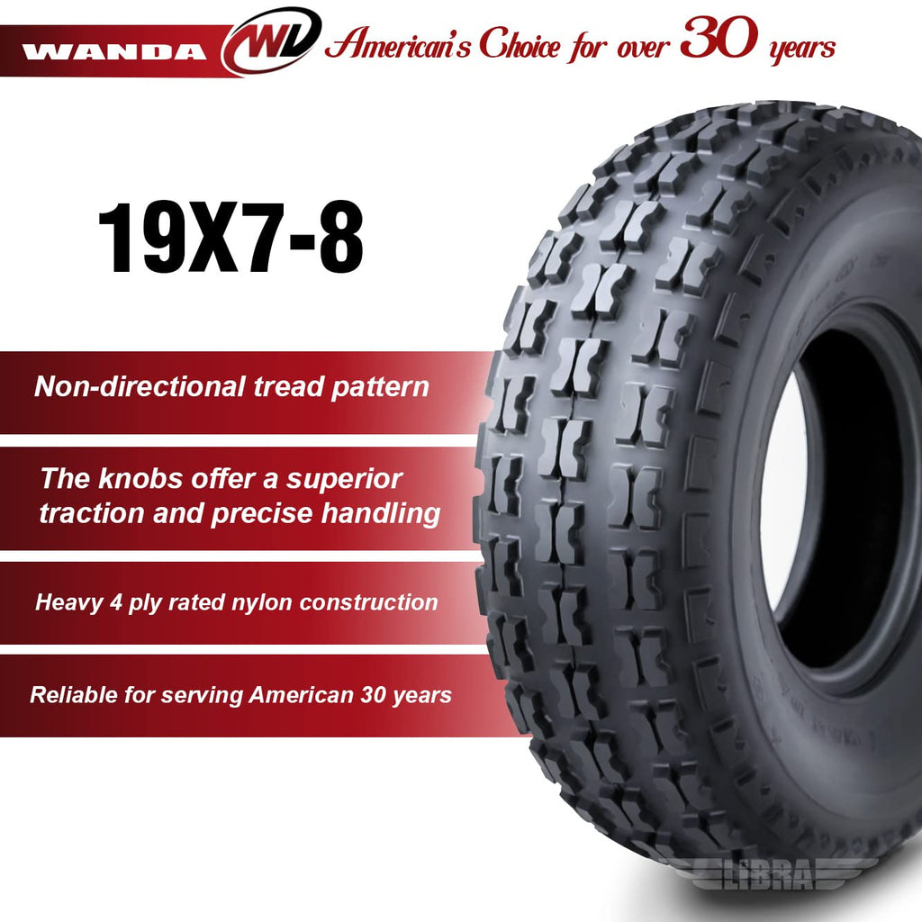 Set of 4 Sport ATV Tires 19x7-8 Q8053