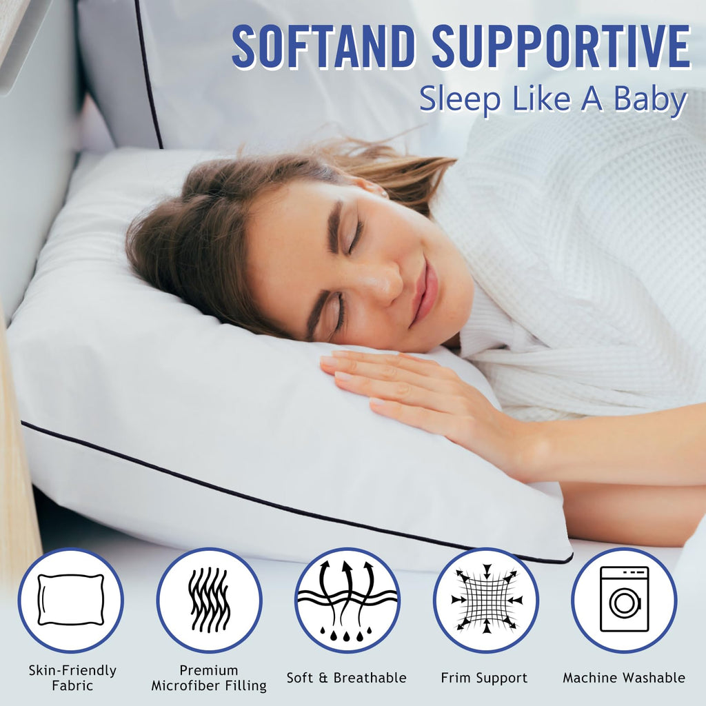King Size Cooling Microfiber Bed Pillows Set of 2 M872580