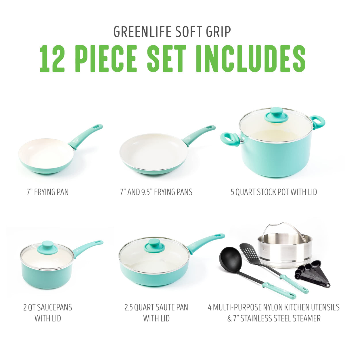 Ceramic Nonstick 12 Piece Cookware Set Y831405