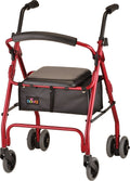 Red Rollator Walker X5598