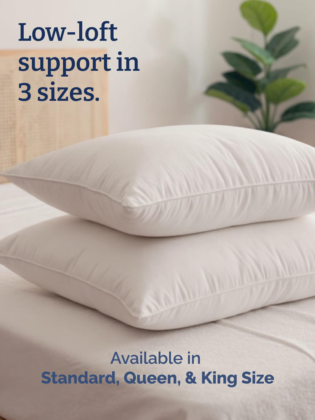 100% Cotton King Size Bed Pillows Set of 2 White R71035