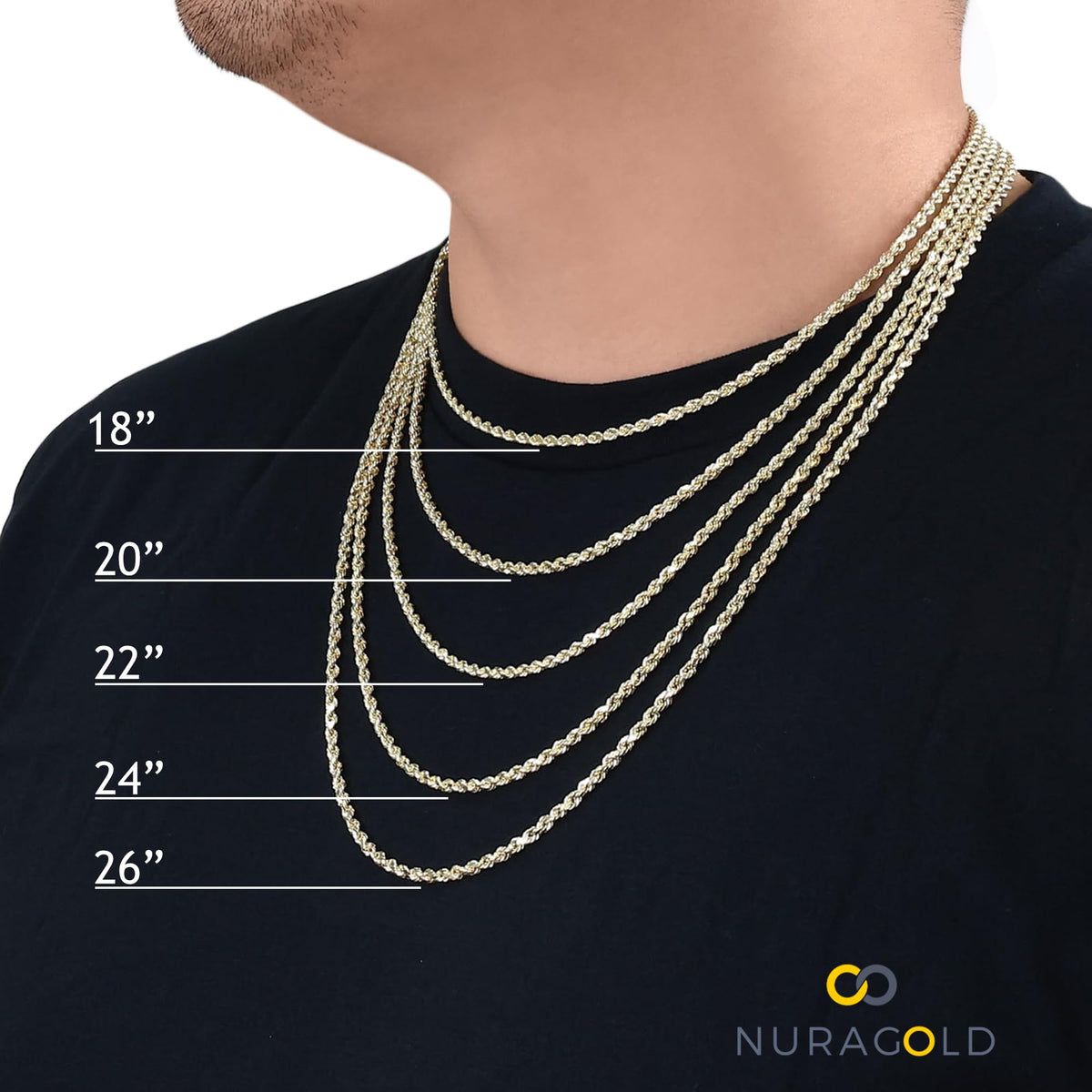 10k Yellow Gold Cuban Link Chain Necklace W581