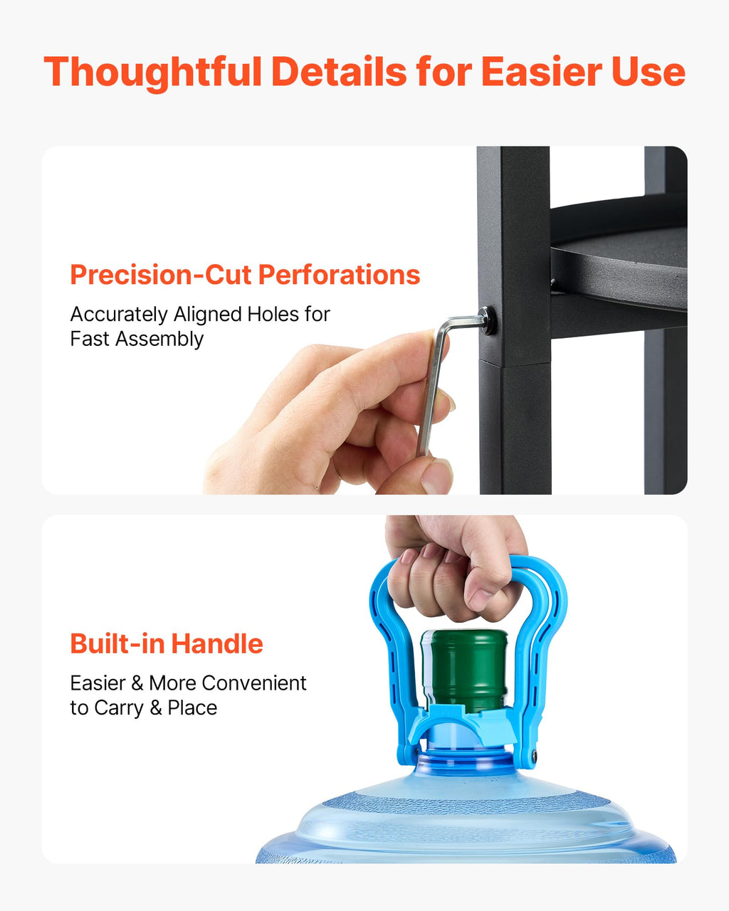 5 Gallon Heavy Duty Water Jug Stand with Storage Shelf C72155