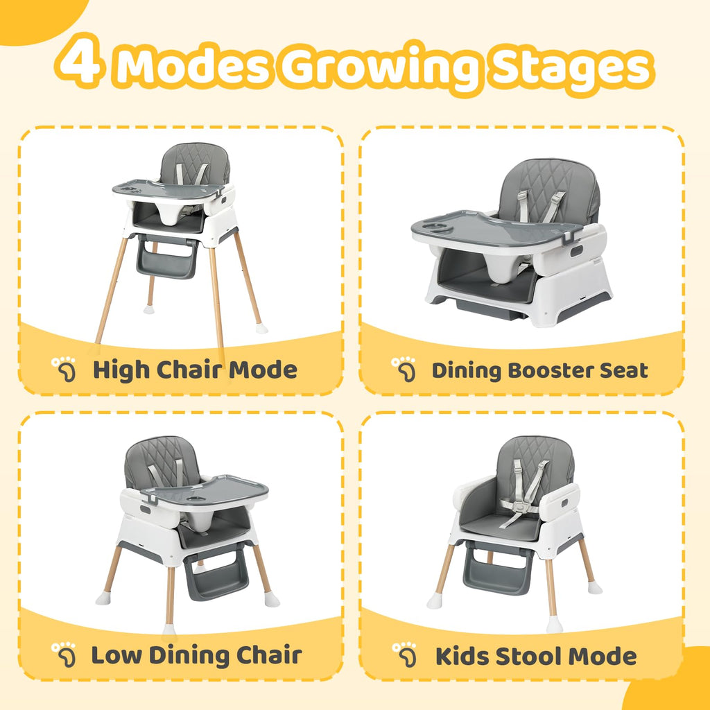 5 in 1 Portable High Chair with Double Tray S353147
