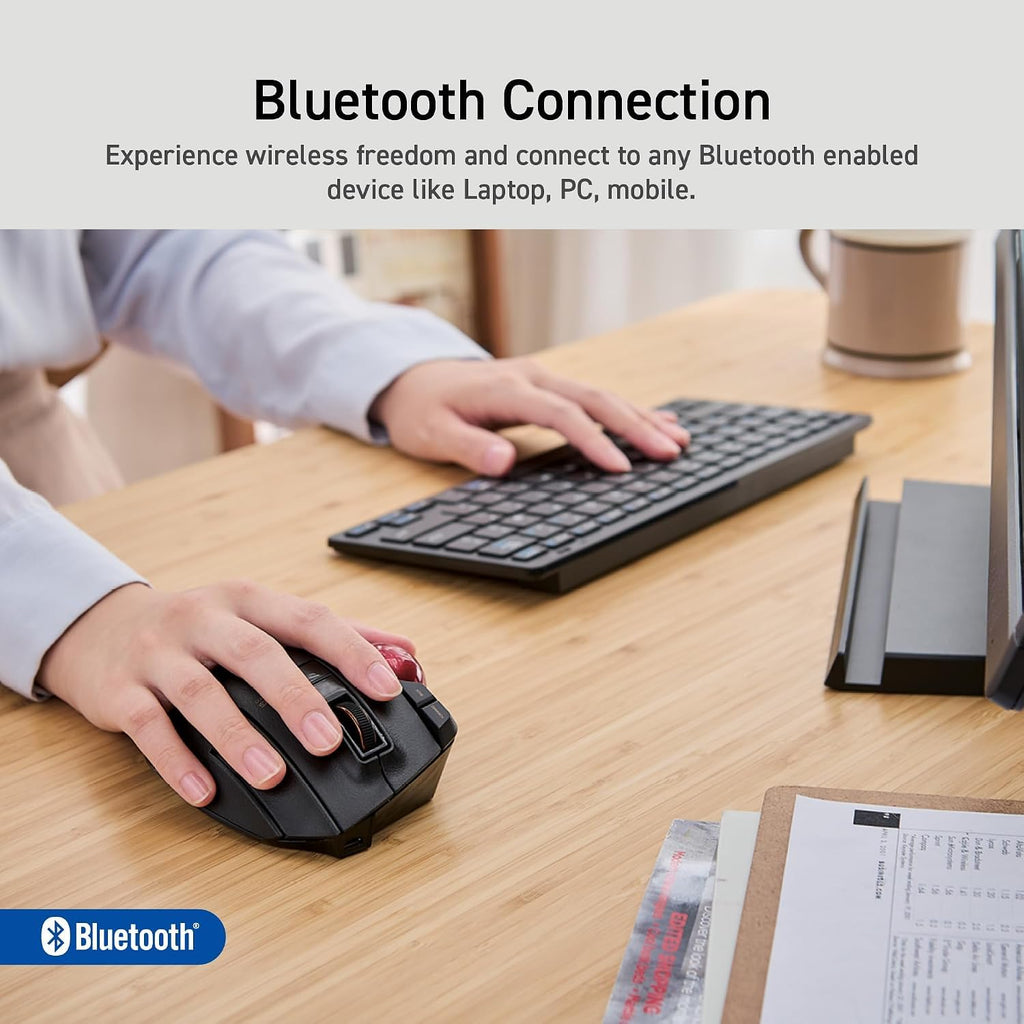 Wireless Ergonomic Thumb Control Trackball Mouse A33270
