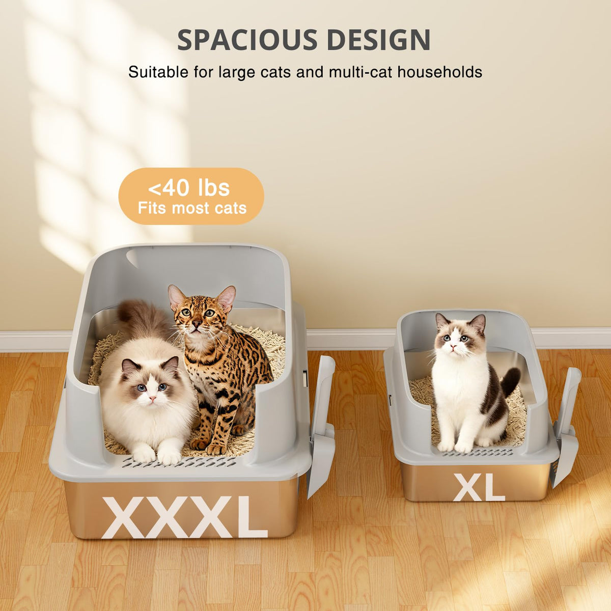 XXXL Stainless Steel Cat Litter Box with Lid O97746
