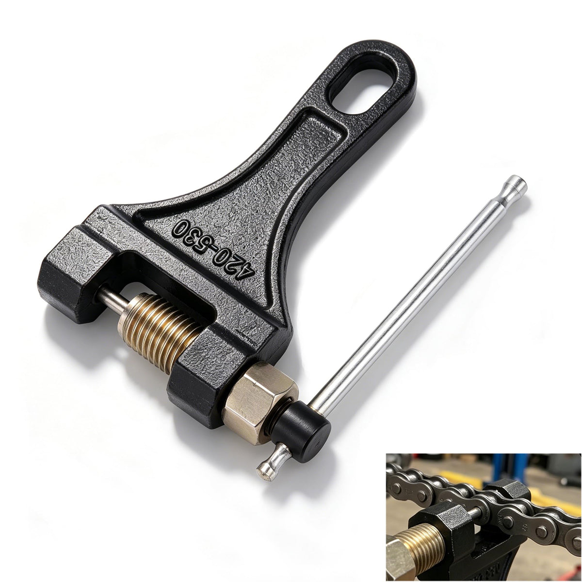 Motorcycle Chain Breaker 420-530 Roller Chain Tool Black L67882