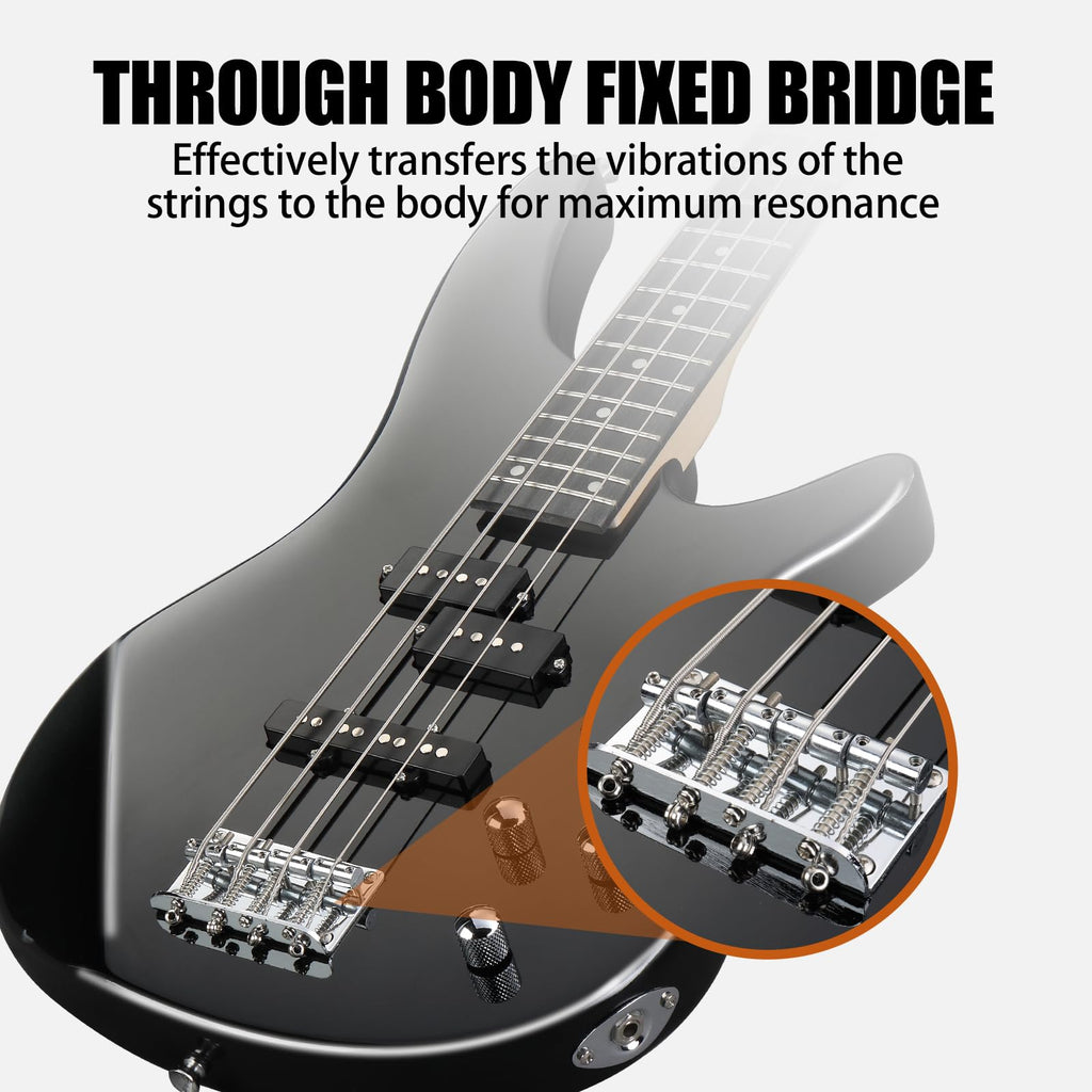 Electric Bass Guitar 4 String Kit Black K51158