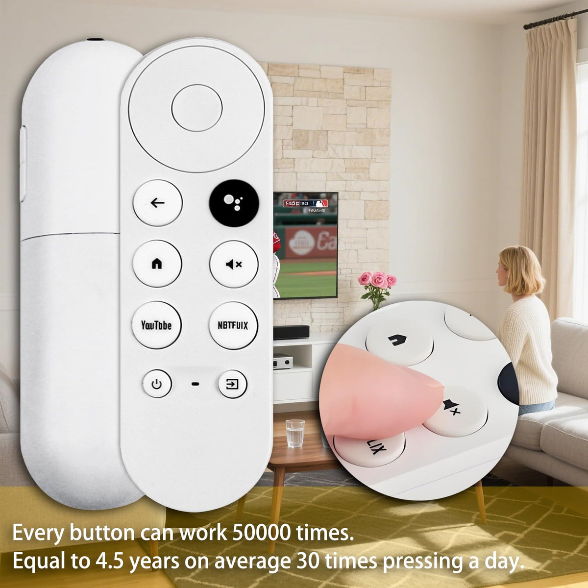 Replacement Voice Remote Control Compatible with Google Chromecast TV Z66974