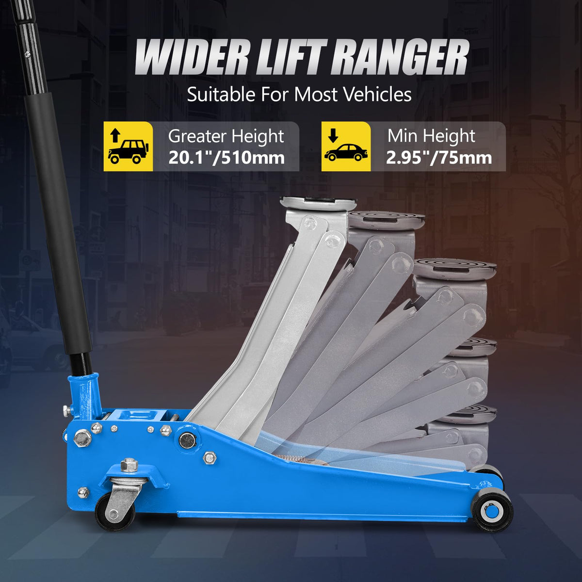3 Ton Low Profile Aluminum Steel Floor Jack J4882