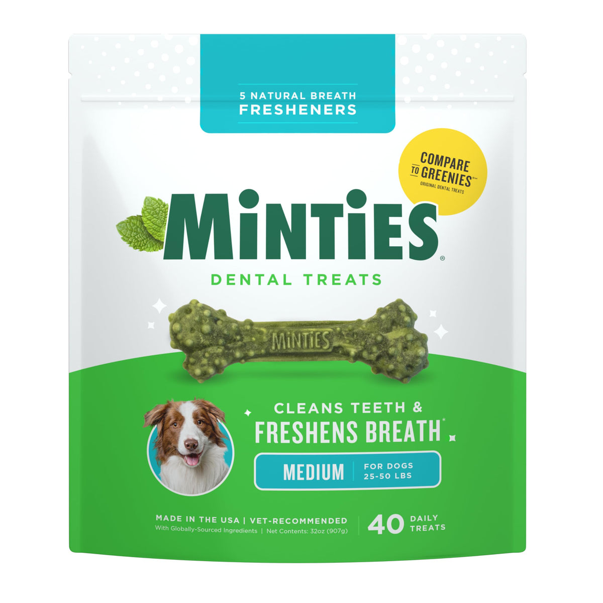 Mint Dental Chews for Dogs, 40 Ct O758811