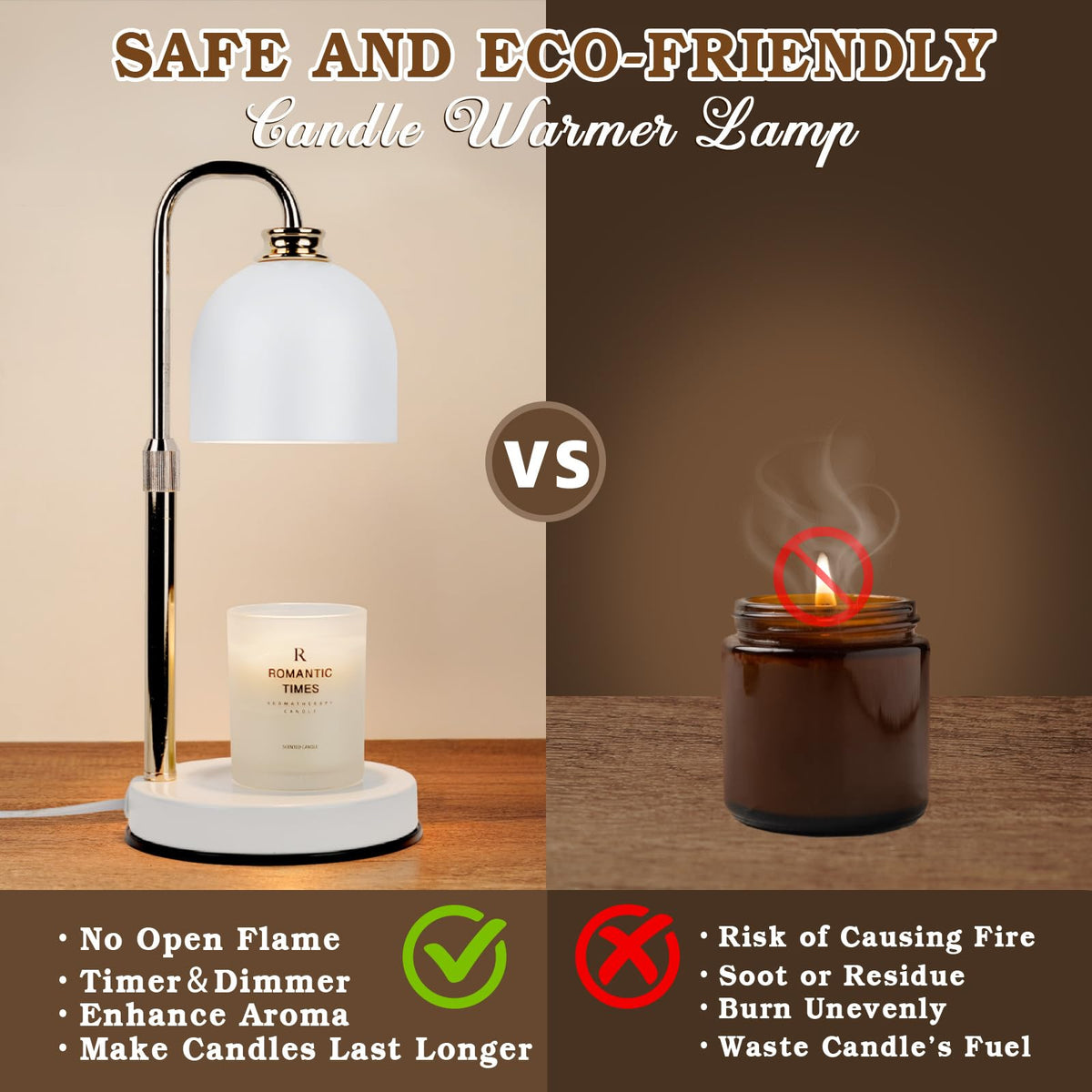 Candle Warmer Lamp with Timer Dimmable White J251