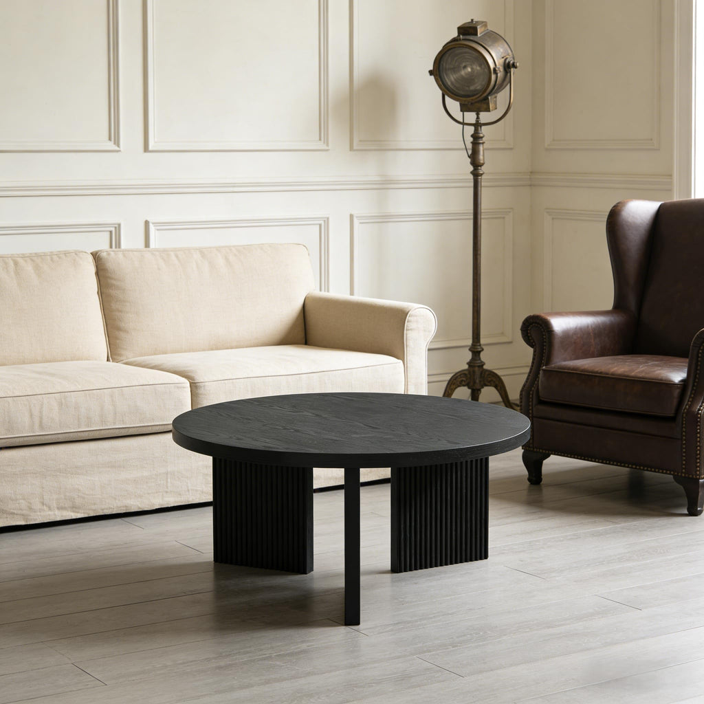 35" Wooden Round Coffee Table Z712