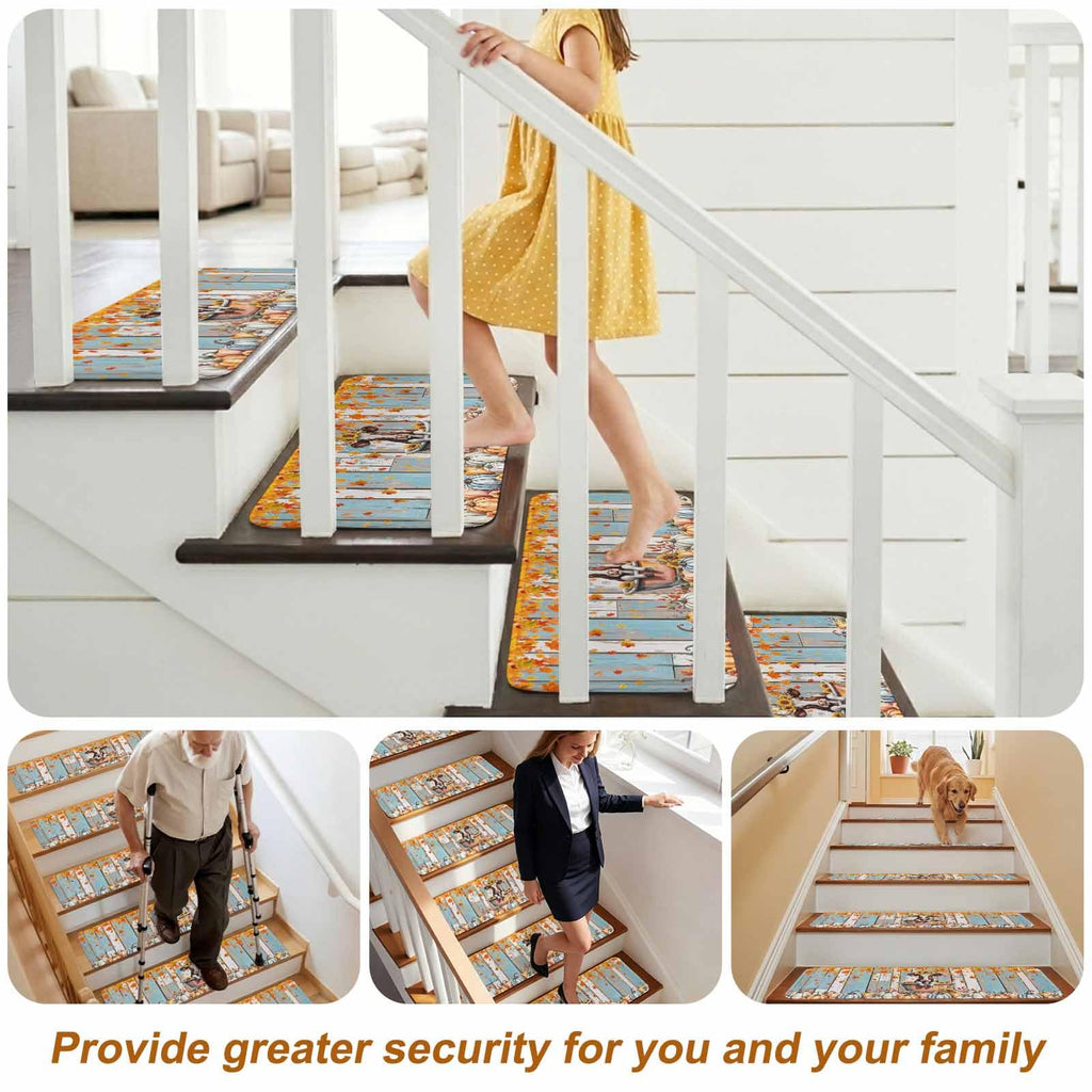 15 Pc Non-Slip Stair Treads Carpet Mat 8x30In I79967