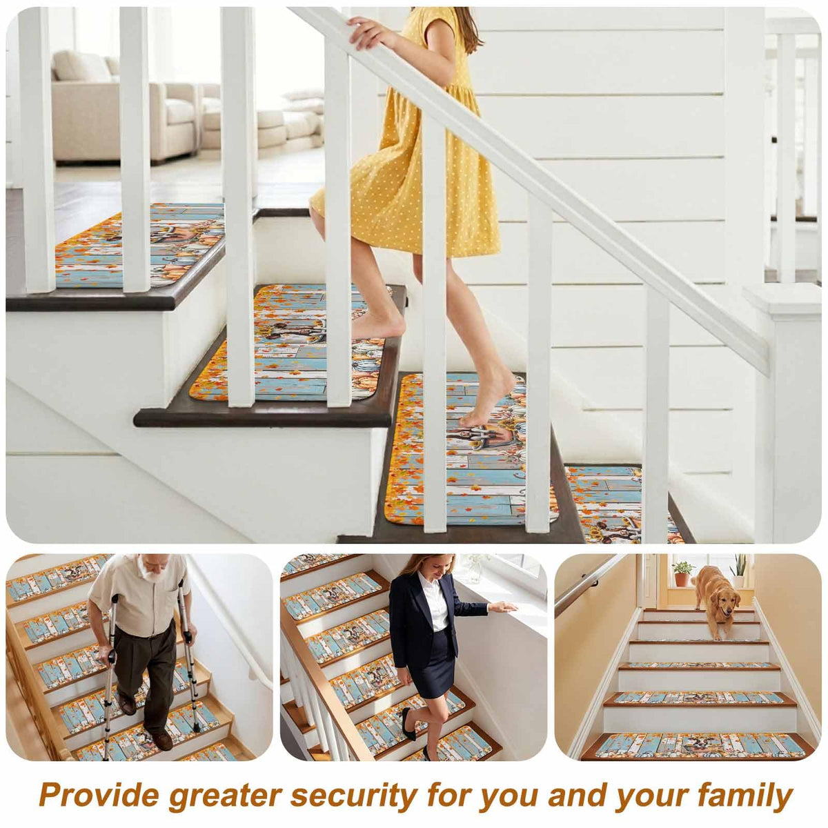 15 Pc Non-Slip Stair Treads Carpet Mat 8x30In I79967