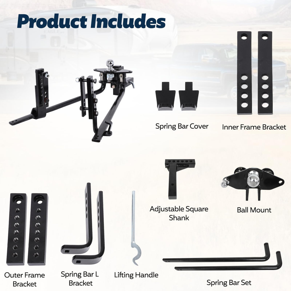 Heavy Duty Towing Hitch Bar Kit X13458