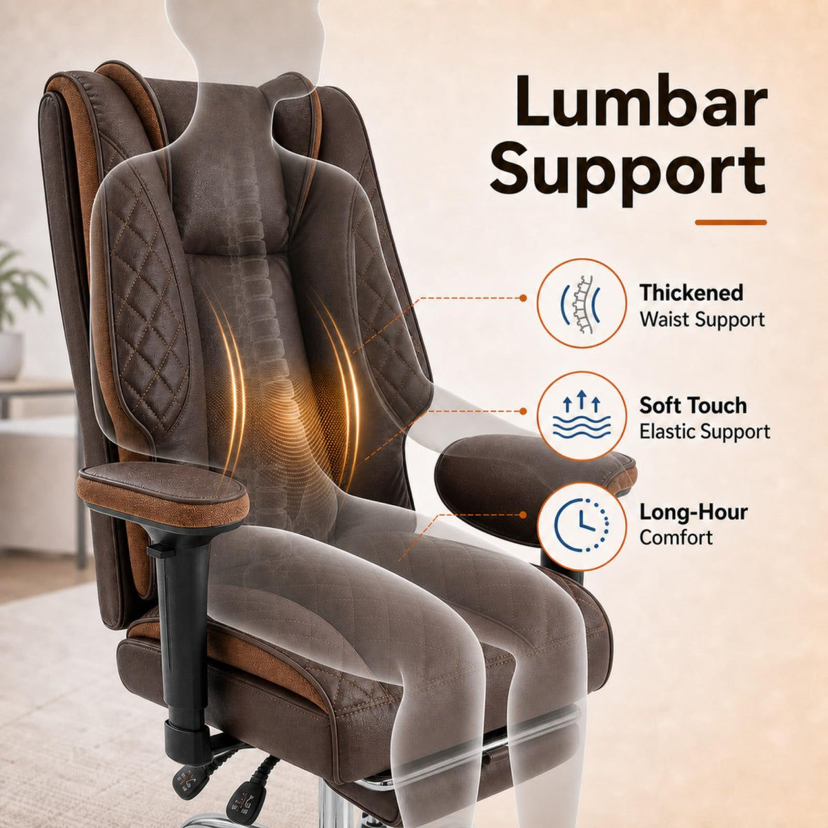 Big and Tall High Back Executive Office Chair with Foot Rest I794867
