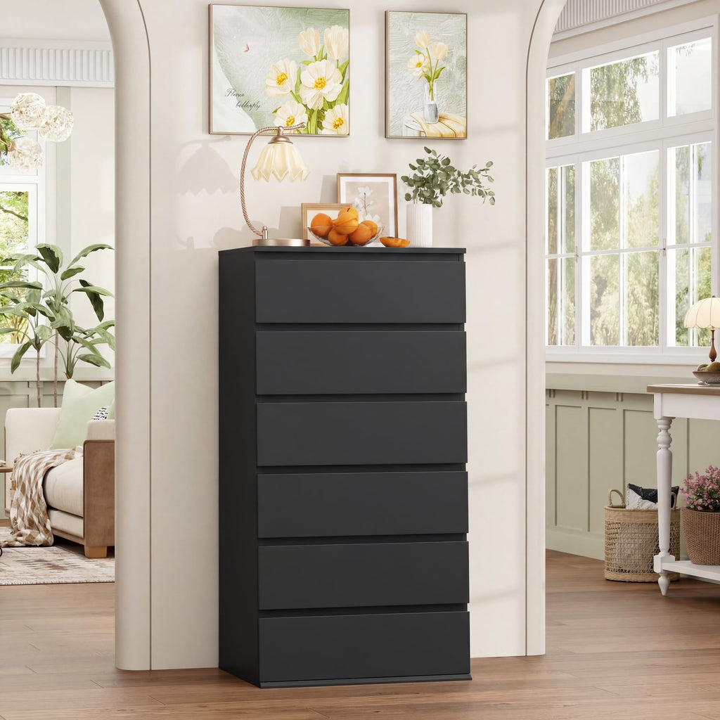 Black 6 Drawer Dresser B32781