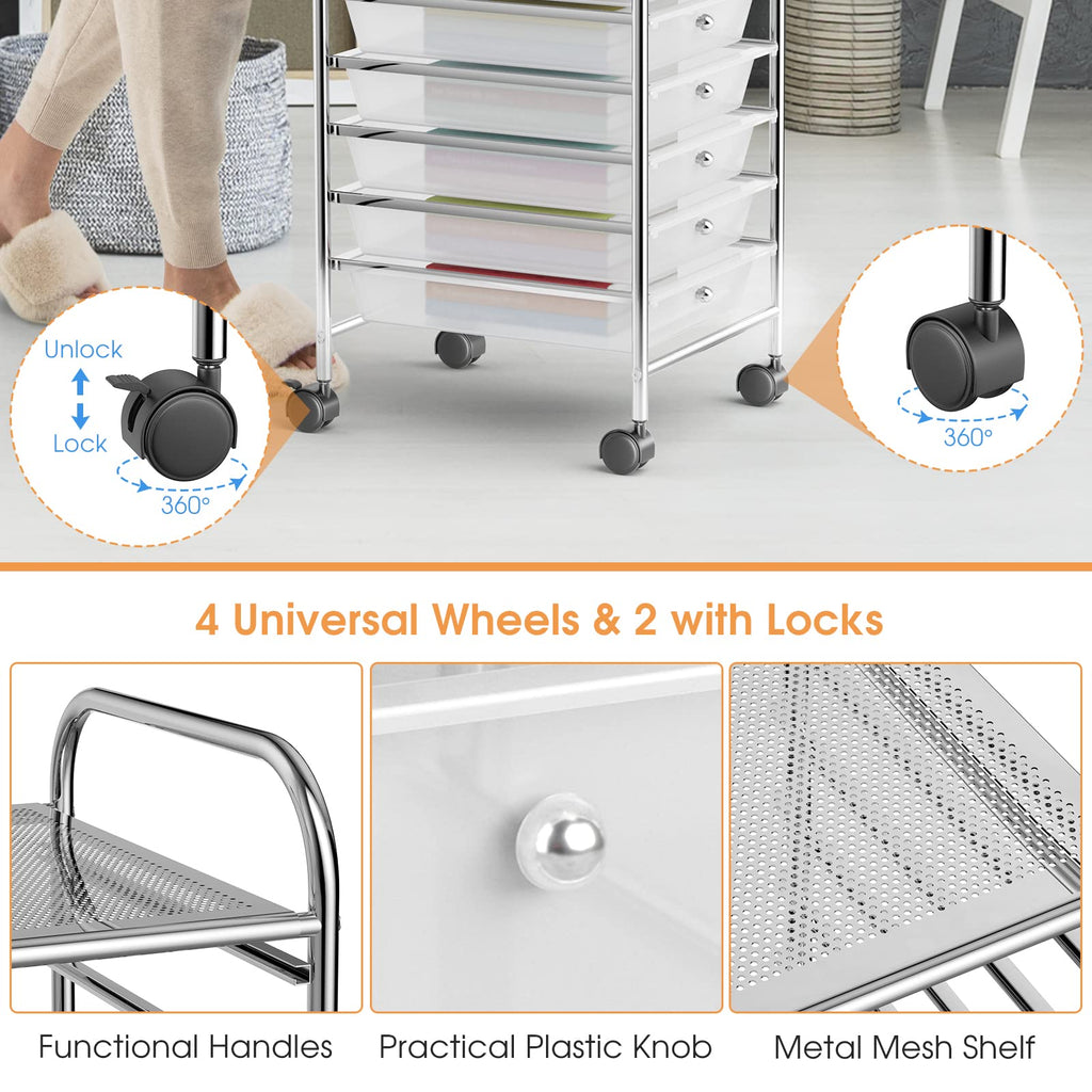 10 Drawers Rolling Storage Cart N399